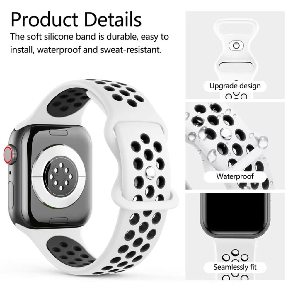 NEW[BAND] Blue-Pink Sport Silicone For Apple Watch - Picture 2 of 3